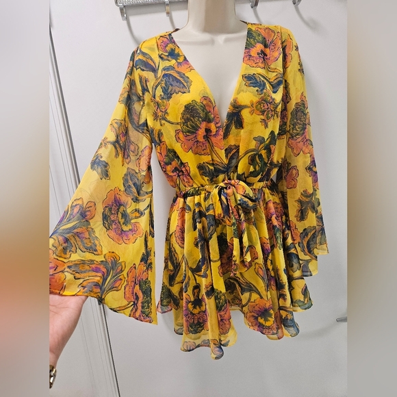 Misa Los Angeles Kaia Chiffon Floral Mini Dress Size XS - Picture 8 of 15